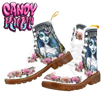 Corpse Bride Waiting For You Fright Candy White MENS Candy Kult Boots