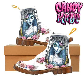 Corpse Bride Waiting For You Fright Candy White MENS Candy Kult Boots