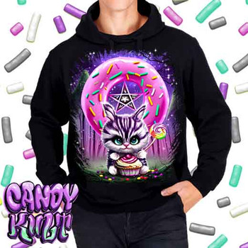 Bunny Donut Pentagram Fright Candy - Mens / Unisex Fleece Hoodie