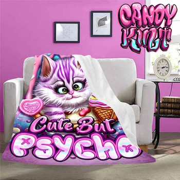 Cute But Psycho Cheshire Cat Candy Kult Micro Fleece Blanket