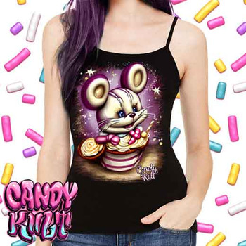 It Started With A Mouse Candy Toons - Petite Slim Fit Tank