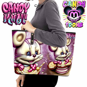 It Started With A Mouse Candy Toons Large Tote Bag
