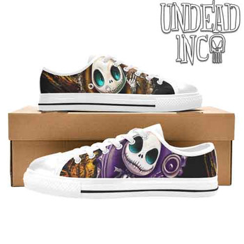 Jack Skellington Pumpkin Patch White LADIES Canvas Shoes