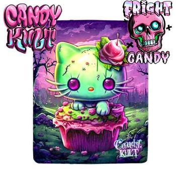 Zombie Kitty Fright Candy Micro Fleece Blanket