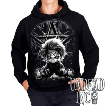 Chucky Pentagram Black & Grey - Mens / Unisex Fleece Hoodie