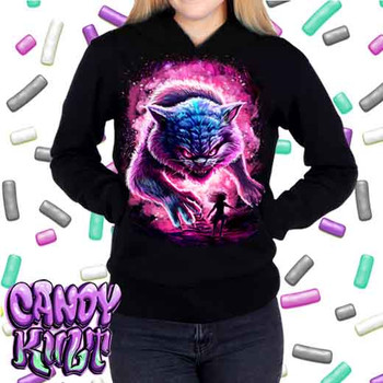 Cheshire Werecat Fright Candy - Ladies / Juniors Fleece Hoodie