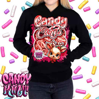 Packet Of Candy Canes Candy Kult - Ladies / Juniors Fleece Hoodie