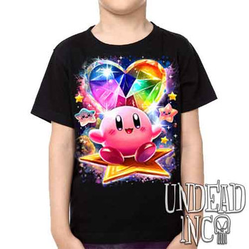 Kirby Crystal Heart - Kids Unisex Girls and Boys T shirt