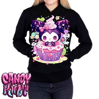 Spookycore Cupcake Kawaii Candy - Ladies / Juniors Fleece Hoodie