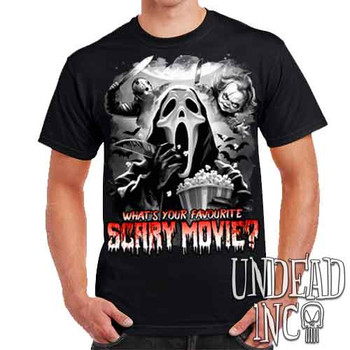 What's your favourite scary movie? Black & Grey - Mens T Shirt