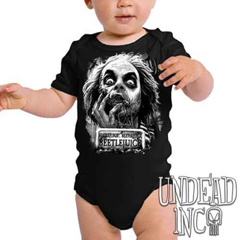 Beetlejuice Say It 3 Times Black & Grey - Infant Onesie Romper