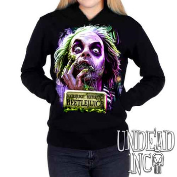 Beetlejuice Say It 3 Times - Ladies / Juniors Fleece Hoodie