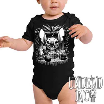 Stitch Tiki Bar Black & Grey - Infant Onesie Romper