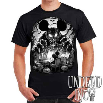 Mickey Monsters Come To Life Black & Grey - Mens T Shirt