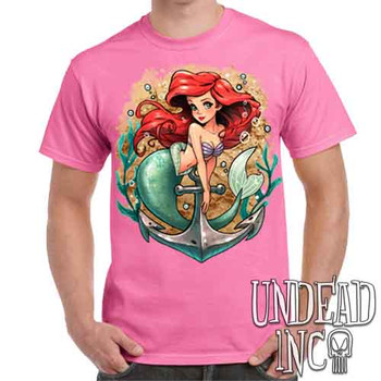 Ariel Anchor Tattoo Art - Men's Pink T-Shirt