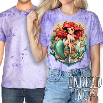 Ariel Anchor Tattoo Art - UNISEX COLOUR BLAST PURPLE T-Shirt