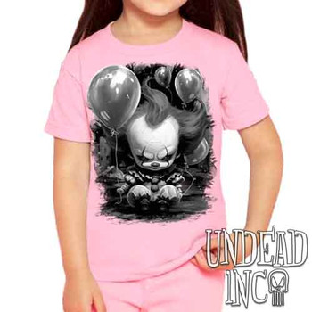 Little Pennywise Black & Grey - Kids Unisex PINK Girls and Boys T shirt