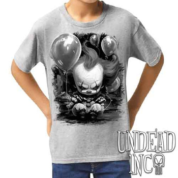 Little Pennywise Black & Grey - Kids Unisex GREY Girls and Boys T shirt