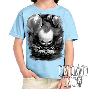 Little Pennywise Black & Grey - Kids Unisex BLUE Girls and Boys T shirt