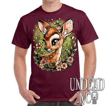 Bambi Tattoo Art - Men's  Maroon T-Shirt