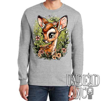 Bambi Tattoo Art - Men's Long Sleeve GREY Tee