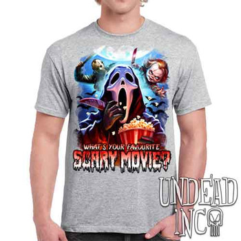 What's your favourite scary movie? - Men's Light Grey T-Shirt