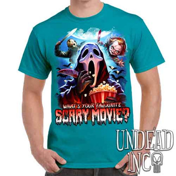 What's your favourite scary movie? - Men's Teal T-Shirt