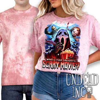 What's your favourite scary movie? - UNISEX COLOUR BLAST CLAY T-Shirt