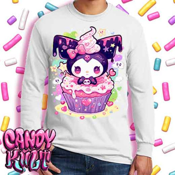 Spookycore Cupcake Kawaii Candy - Men's Long Sleeve WHITE Tee