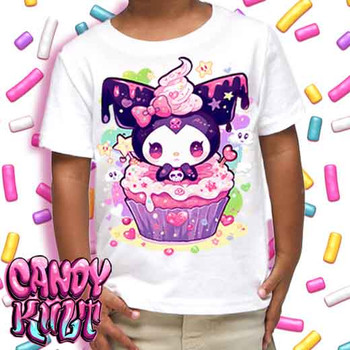 Spookycore Cupcake Kawaii Candy - Kids Unisex WHITE Girls and Boys T shirt