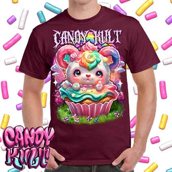 Hardcore Rainbow Bear Retro Candy - Men's  Maroon T-Shirt