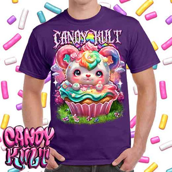 Hardcore Rainbow Bear Retro Candy - Men's Purple T-Shirt