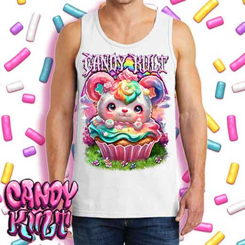 Hardcore Rainbow Bear Retro Candy - Men's WHITE Tank Singlet