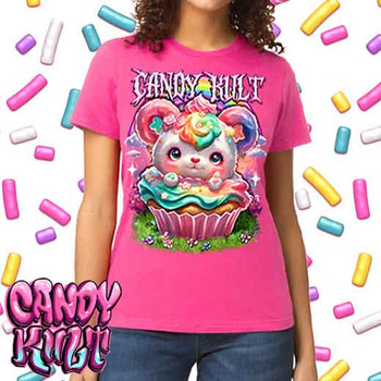 Hardcore Rainbow Bear Retro Candy - Women's REGULAR PINK T-Shirt