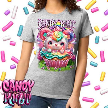 Hardcore Rainbow Bear Retro Candy - Women's REGULAR GREY T-Shirt
