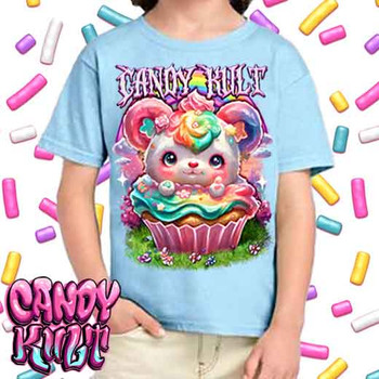 Hardcore Rainbow Bear Retro Candy - Kids Unisex BLUE Girls and Boys T shirt