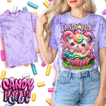 Hardcore Rainbow Bear Retro Candy - UNISEX COLOUR BLAST PURPLE T-Shirt