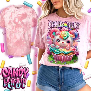 Hardcore Rainbow Bear Retro Candy - UNISEX COLOUR BLAST CLAY T-Shirt