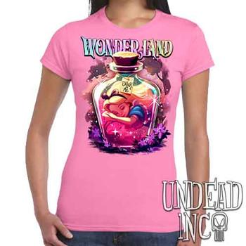 Dreaming Of Wonderland - Women's FITTED PINK T-Shirt