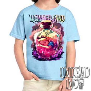 Dreaming Of Wonderland - Kids Unisex BLUE Girls and Boys T shirt