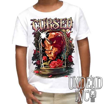 Cursed Beast - Kids Unisex WHITE Girls and Boys T shirt