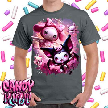 Good Vs Evil Kawaii Candy - Men's Charcoal T-Shirt