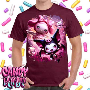 Good Vs Evil Kawaii Candy - Men's  Maroon T-Shirt