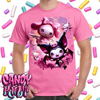 Good Vs Evil Kawaii Candy - Men's Pink T-Shirt