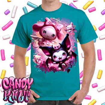 Good Vs Evil Kawaii Candy - Men's Teal T-Shirt