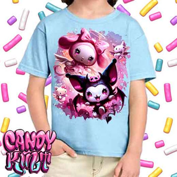 Good Vs Evil Kawaii Candy - Kids Unisex BLUE Girls and Boys T shirt