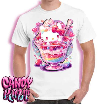 Sundae Kitty Kawaii Candy  - Men's White T-Shirt