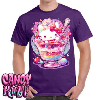 Sundae Kitty Kawaii Candy - Men's Purple T-Shirt