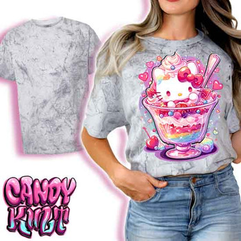 Sundae Kitty Kawaii Candy - UNISEX COLOUR BLAST SMOKE T-Shirt