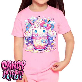 Cloudy Day Milkshake Kawaii Candy - Kids Unisex PINK Girls and Boys T shirt